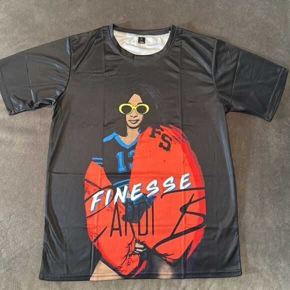 Unisex Women’s Men’s Cardi-B Finesse Black Short Sleeve T-Shirt Size M NEW - Picture 5 of 11